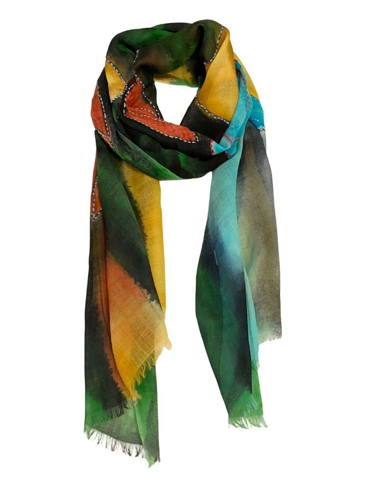 Multicolour fine wool scarf | Runway Secrets