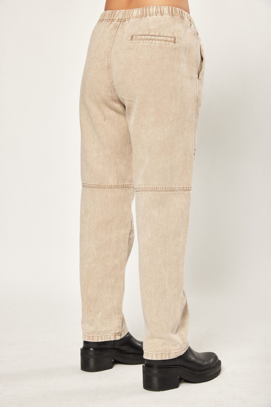 beige Denim joggers | Runway Secrets