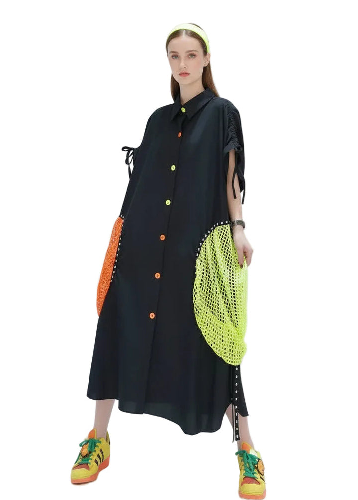 Electric Mesh Statement Shirt Dress BY RUNWAY SECRETS