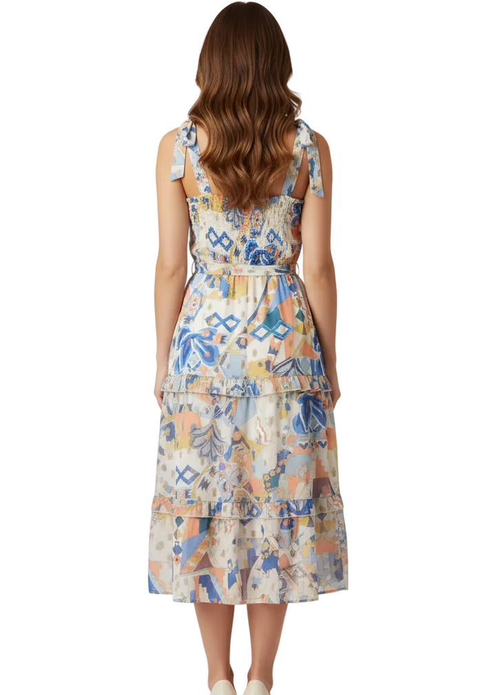 PRINT TIERED STRAP DRESS BY SAMBARA