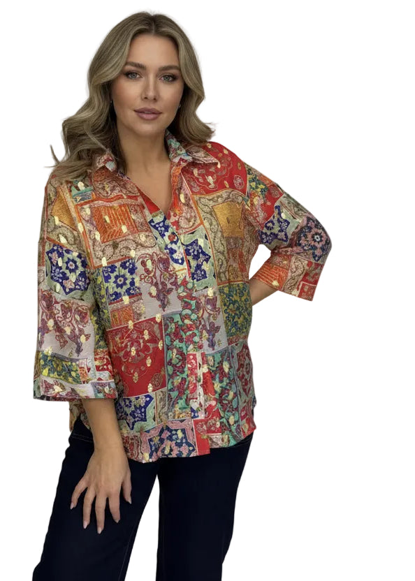 MOSAIC COTTON BAMBOO SHIRT BY TUTTI BELLA