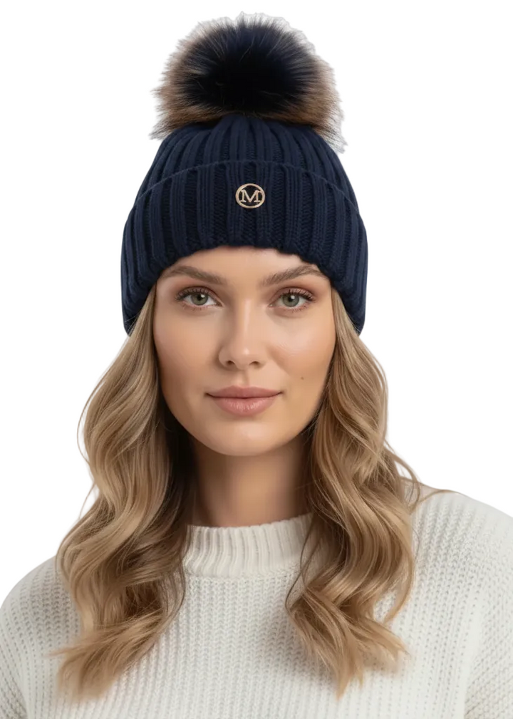 SNOW LUXE POM BEANIE BY RUNWAY SECRETS