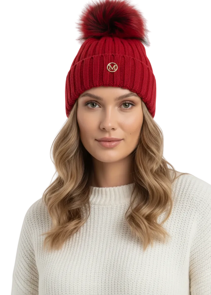 SNOW LUXE POM BEANIE BY RUNWAY SECRETS