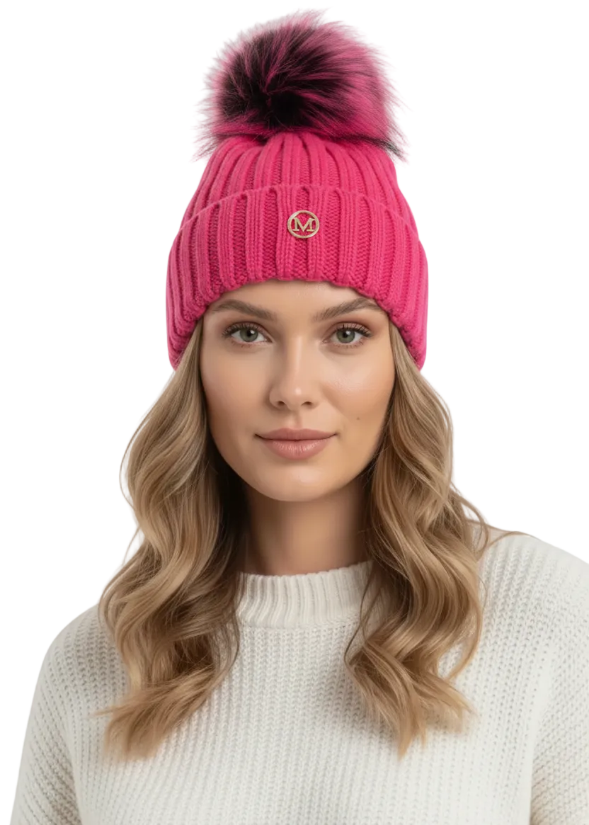 SNOW LUXE POM BEANIE BY RUNWAY SECRETS