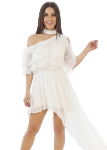 Chiffon asymmetric dress | GOGO DRESS BY RUNWAY SECRETS