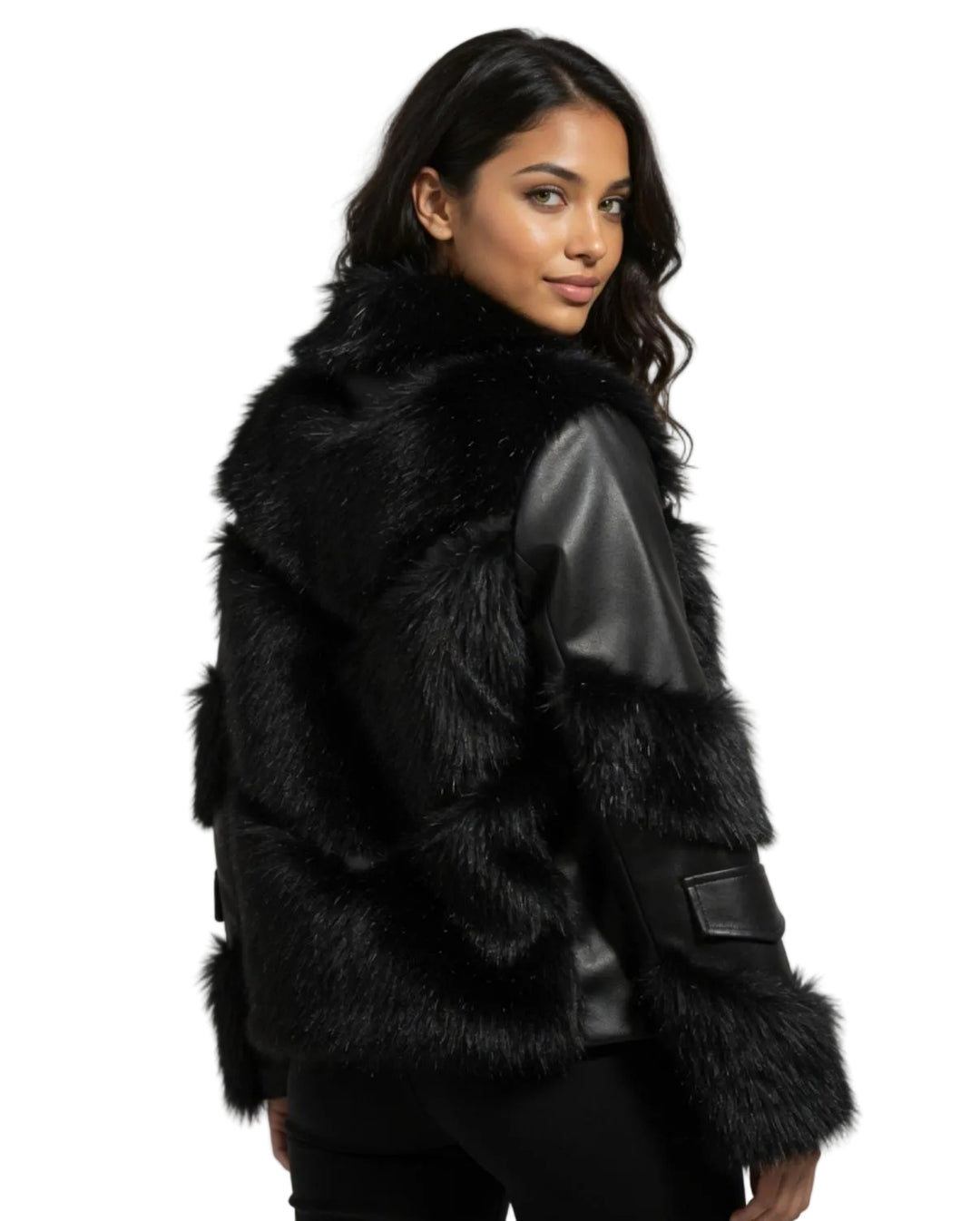 MIDNIGHT MUSE FAUX FUR JACKET BY RUNWAY SECRETS