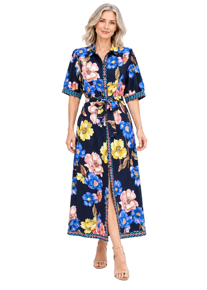 Floradelle Statement Bloom Shirt Maxi Dress