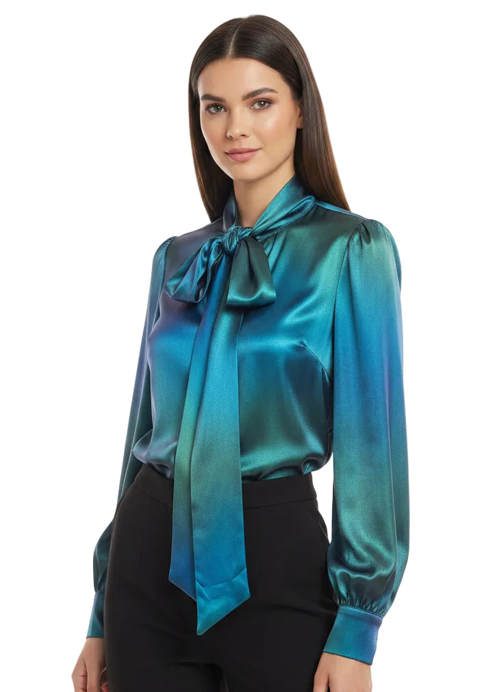 Adva Neck Tie Blouse by Runway Secrets