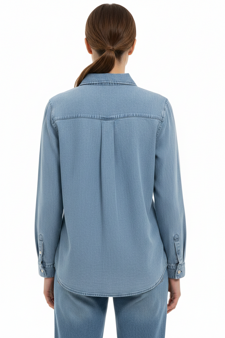LIGHT DENIM SOFT WASH BUTTON SHIRT BY TUTTI BELLA