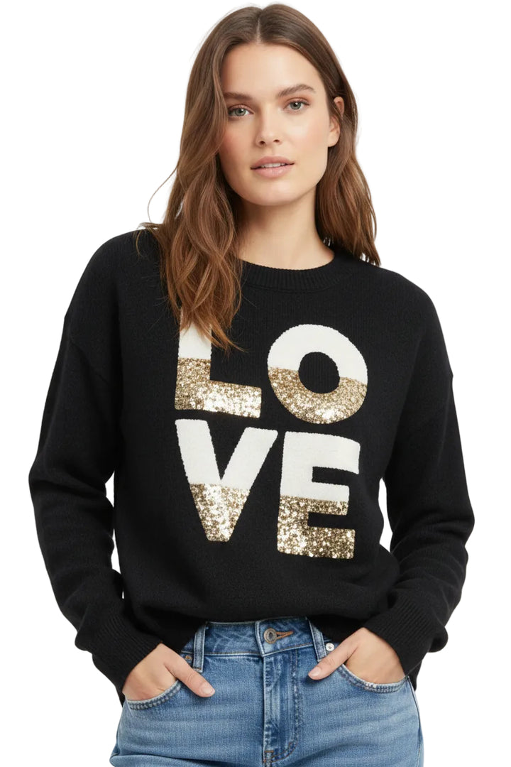 LOVE APPLIQUE KNIT JUMPER BY SAMBARA
