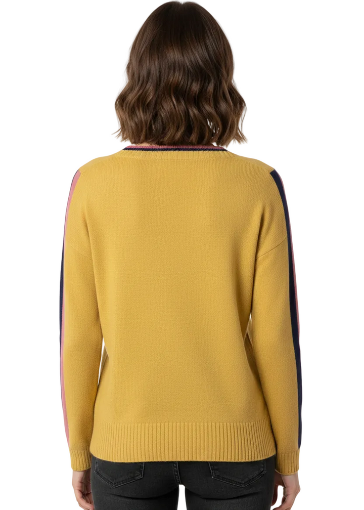 SPORT TRIM V-NECK KNIT JUMPER BY CINDY & SAMI