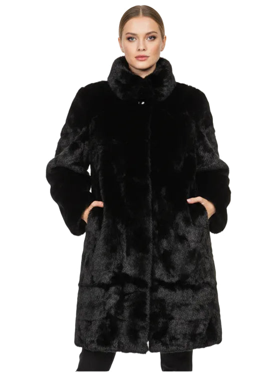 LUXE VELVET FAUX FUR COAT BY FRIA