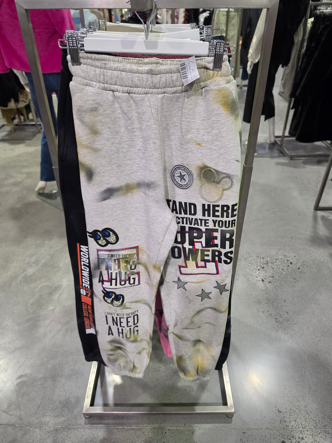 GRAPHIC CUFFED  SMILEY JOGGER PANTS BY ANGELA