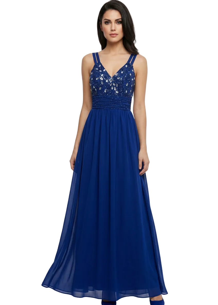 Sapphire Nights Embellished Maxi Dress by Sambara