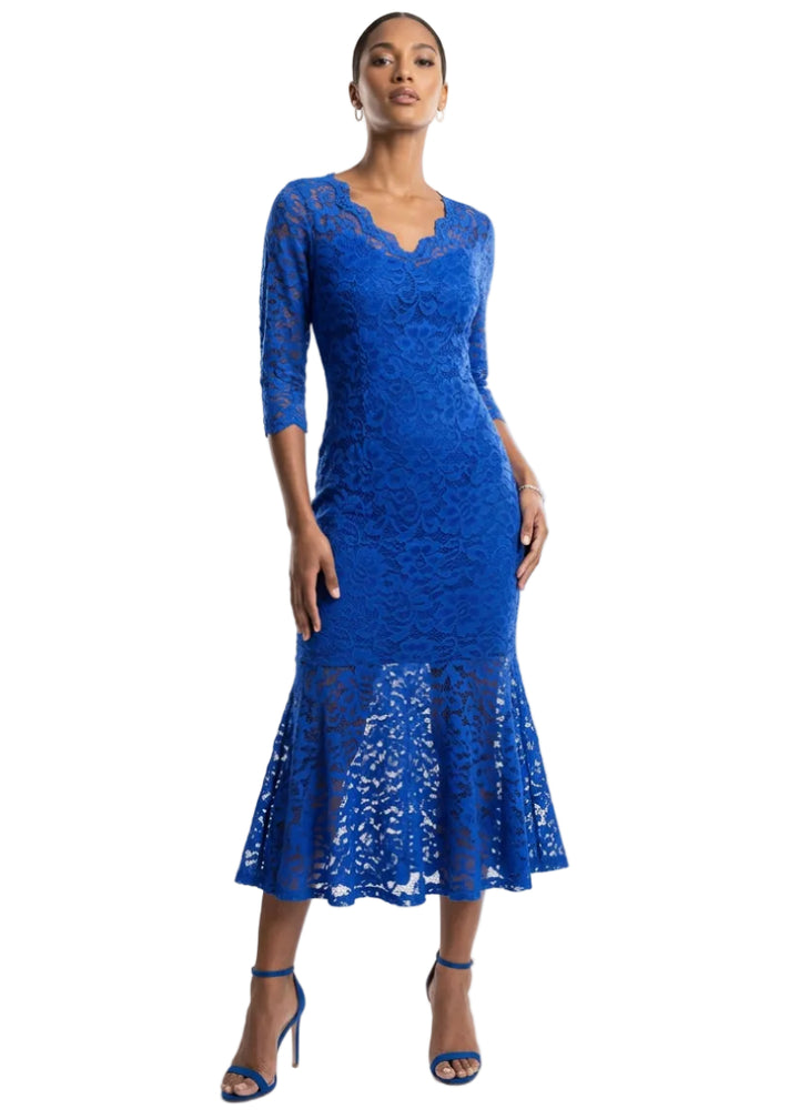 Amelia Floral Lace Evening Dress By Sambara