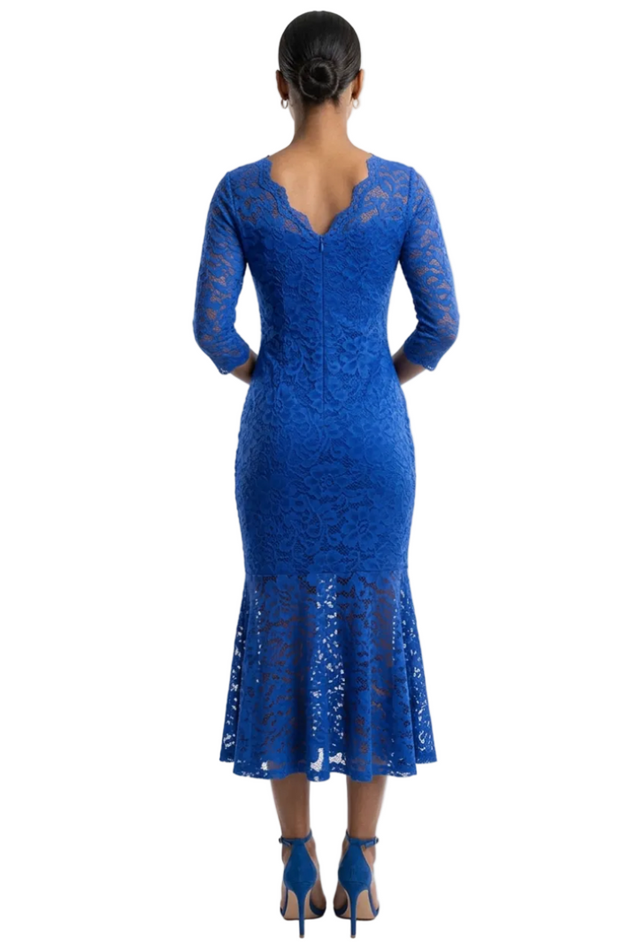 Amelia Floral Lace Evening Dress By Sambara