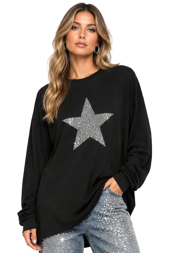 Novara Crystal Star Relaxed Top By Sambara