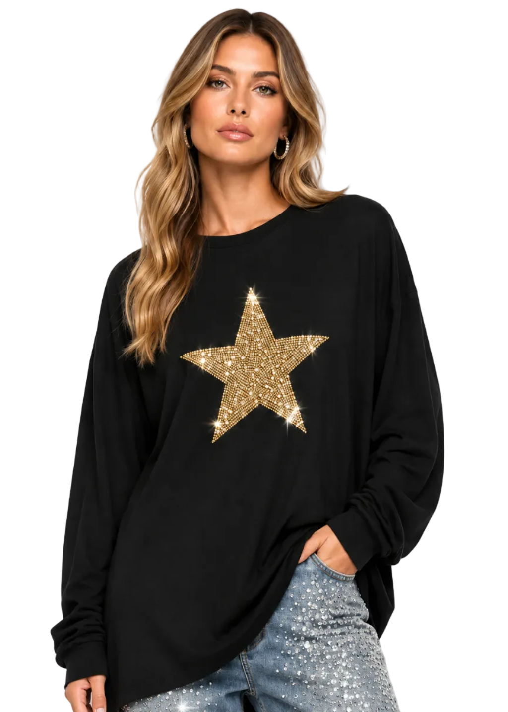 Novara Crystal Star Relaxed Top By Sambara