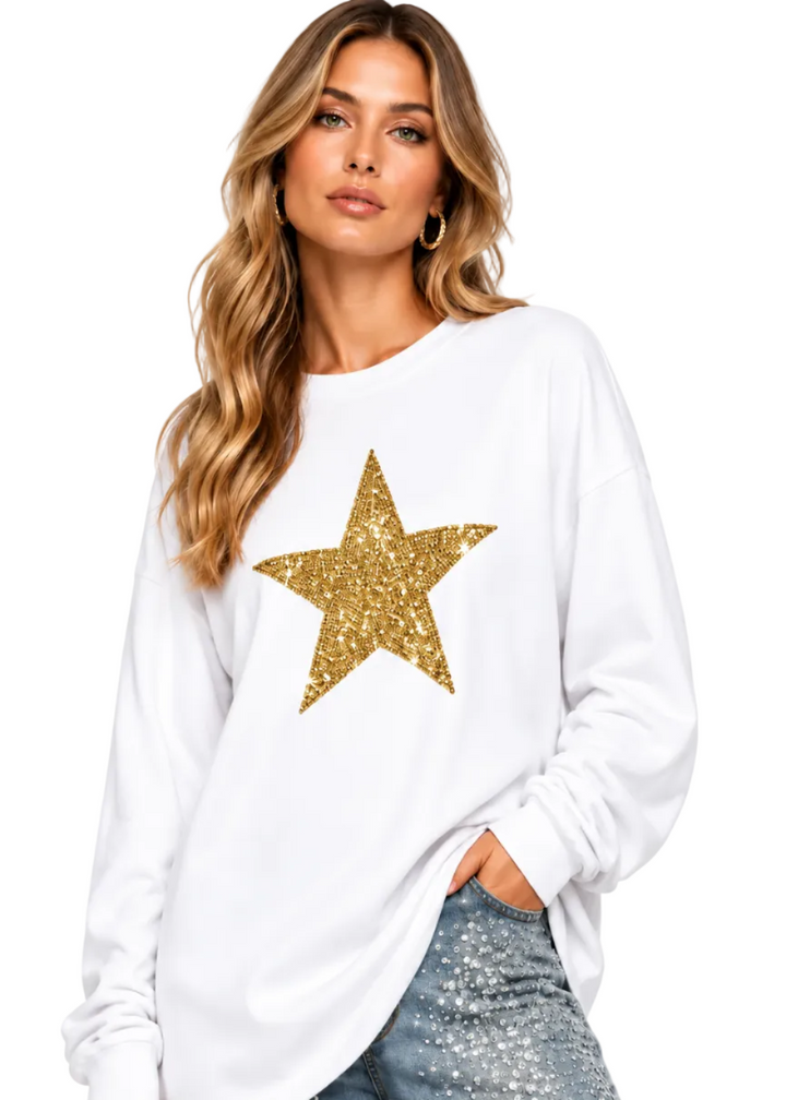 Novara Crystal Star Relaxed Top By Sambara
