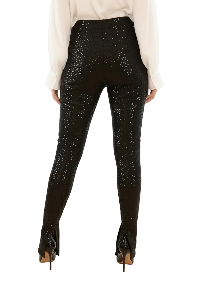 Black sequin smart legging | SHAY PANTS BY RUNWAY SECRETS