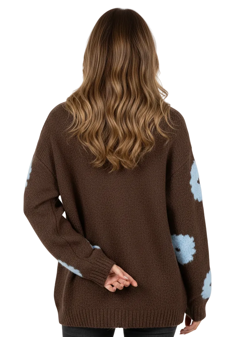 Blue Bloom Zip Knit By Sambara