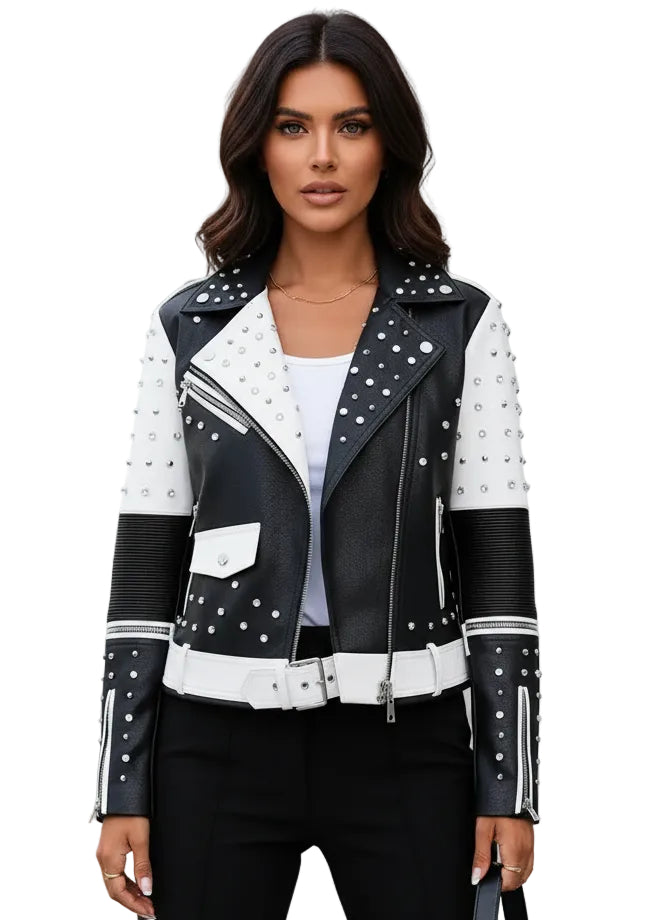 Rebel Luxe Studded Moto Jacket
