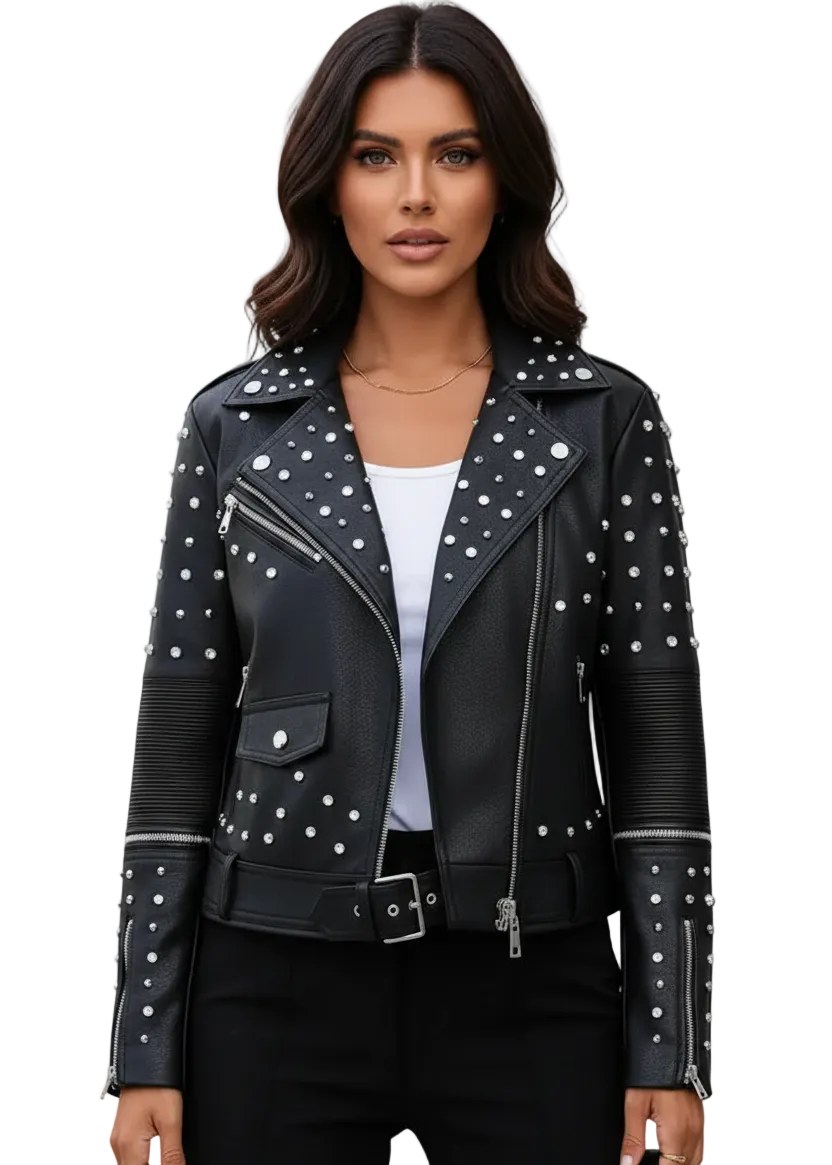 Rebel Luxe Studded Moto Jacket