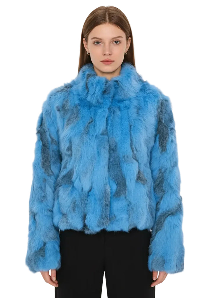 Aurora Luxe Rabbit Fur Jacket by Runway Secrets