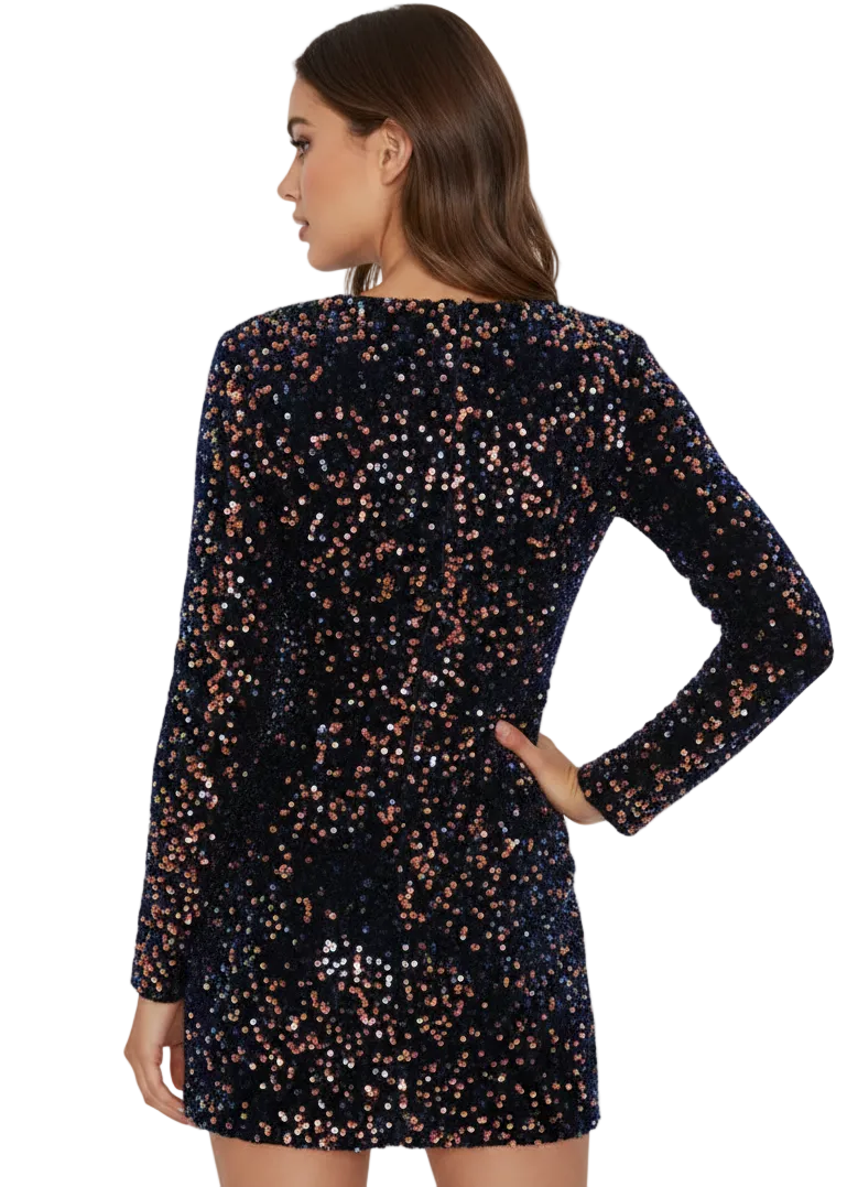 Midnight Confetti Sequin Dress by Sasha