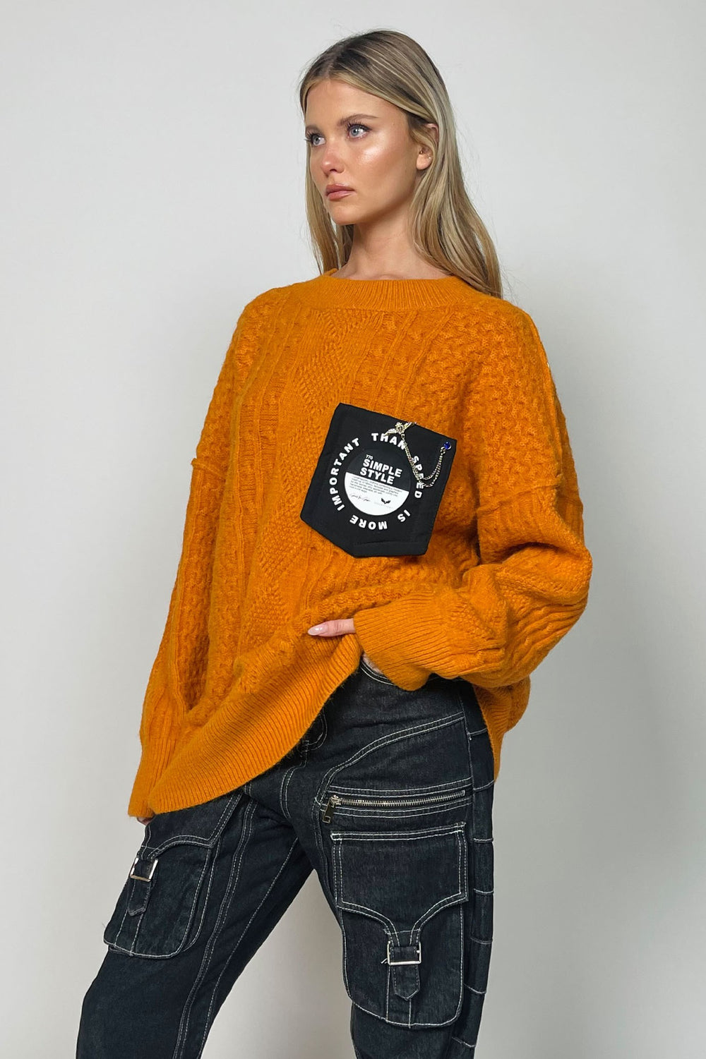 Pocket plain knitted jumper | Runway Secrets
