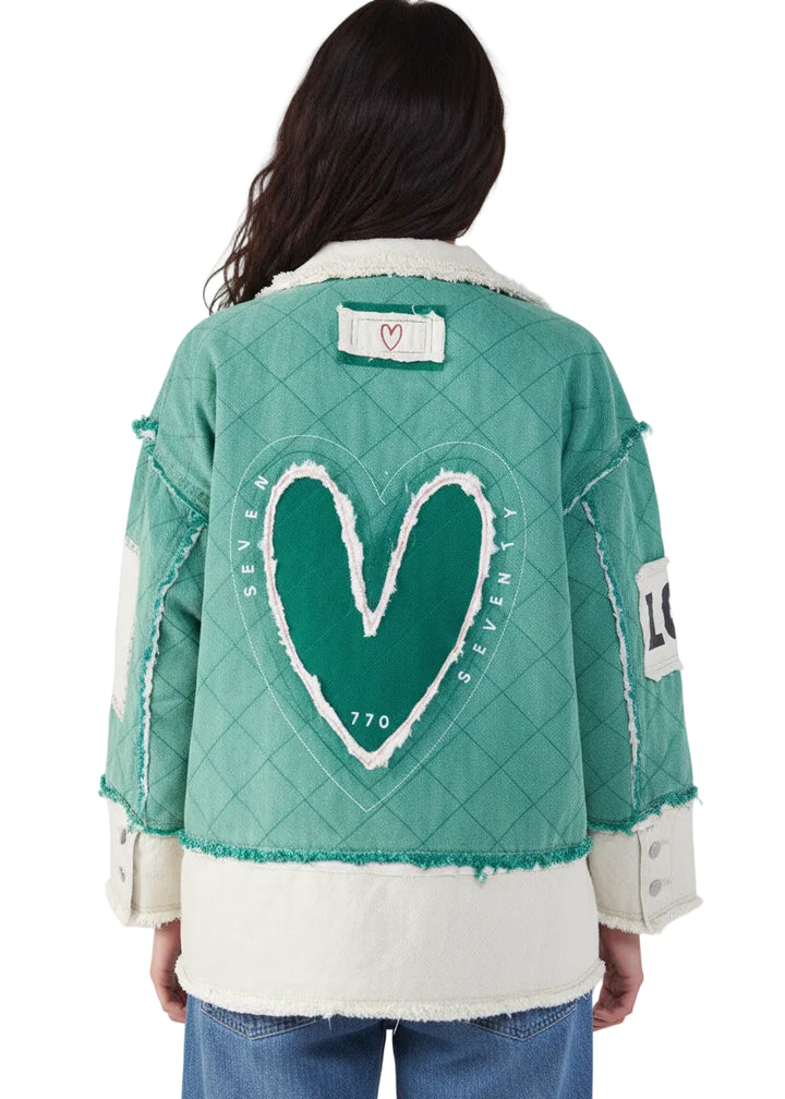 Coastal Mint Patchwork Jacket by Seven Seventy