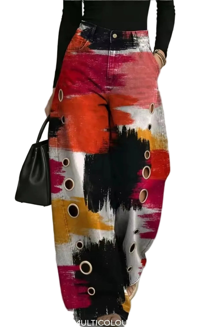 Muse Art Print Wide Leg Pants