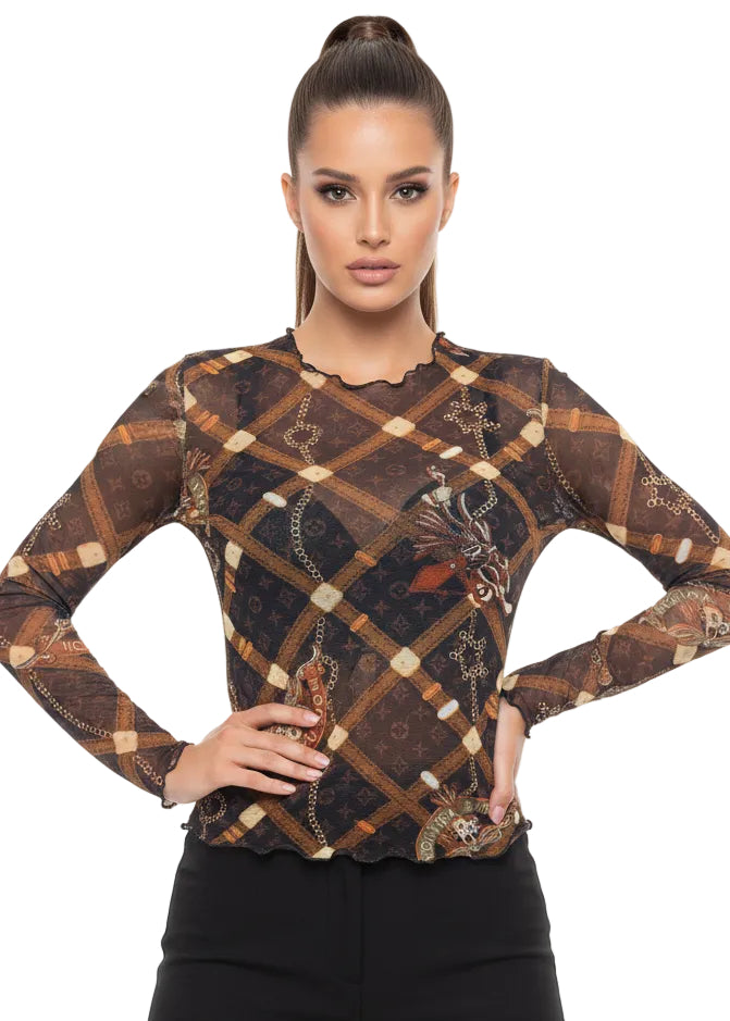 Golden Chain Mesh Top by Tutti Bella