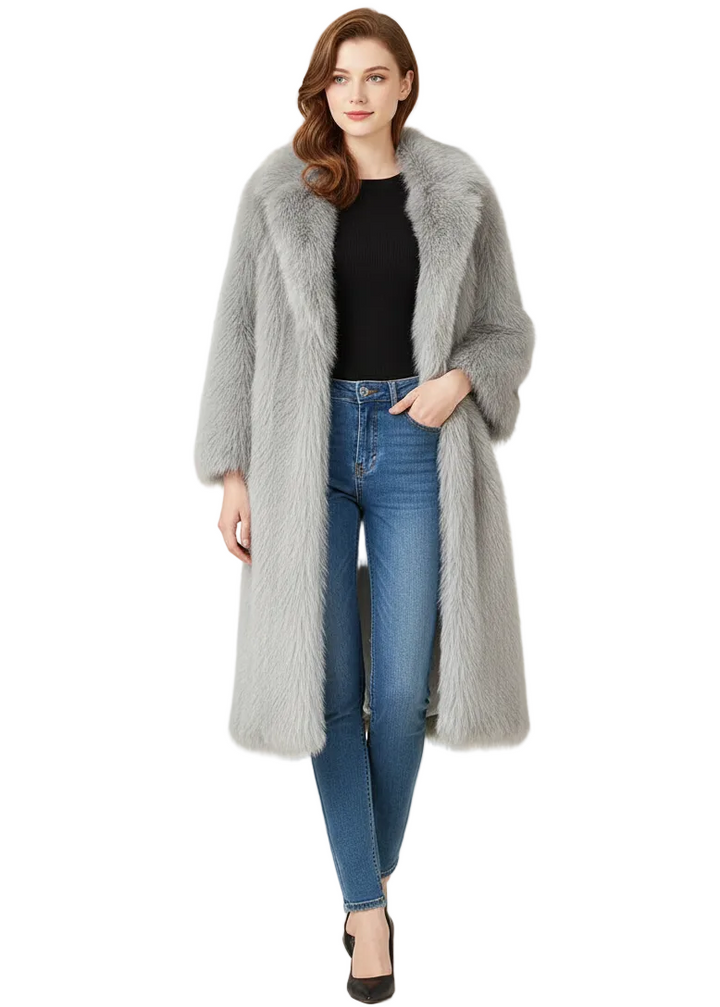 SKY FUR LONG JACKET BY RUNWAY SECRETS