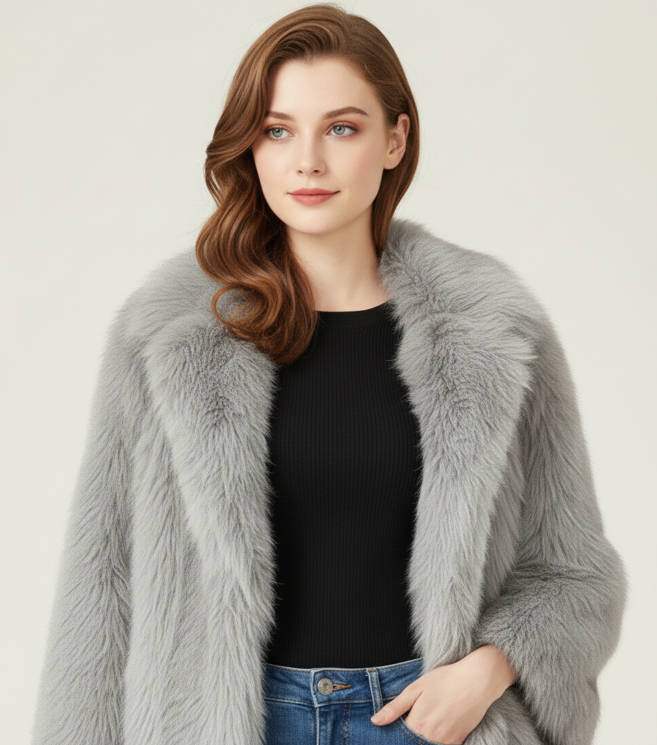 SKY FUR LONG JACKET BY RUNWAY SECRETS
