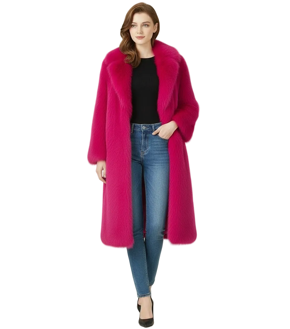 SKY FUR LONG JACKET BY RUNWAY SECRETS