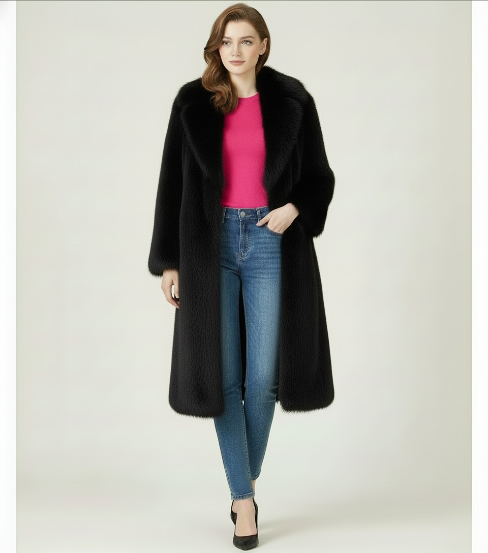 SKY FUR LONG JACKET BY RUNWAY SECRETS