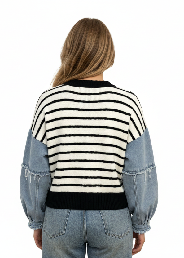PATCHWORK STRIPE SWEATER BY SAMBARA