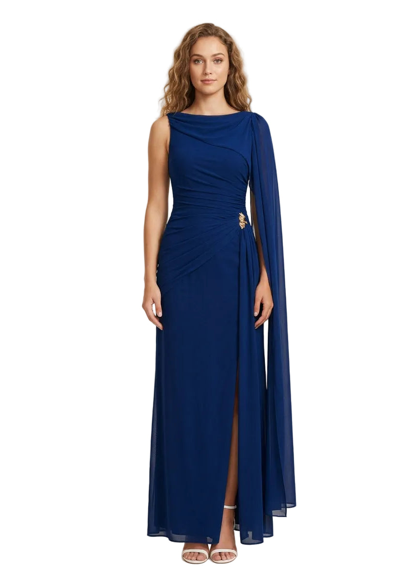 Elyndra Draped Cape Maxi Dress