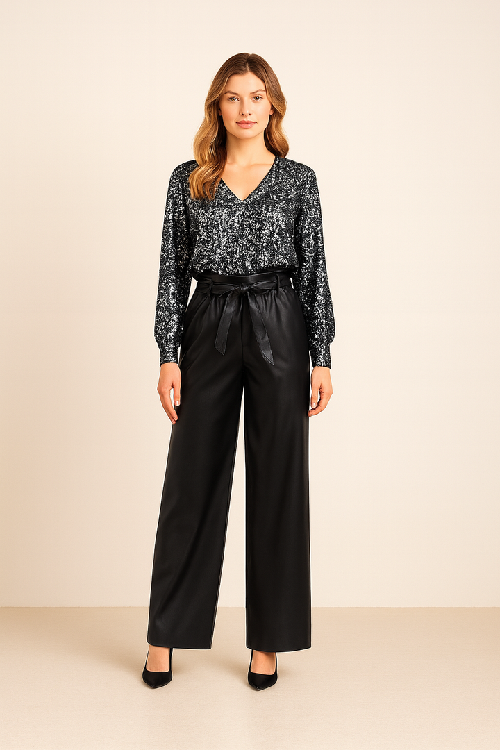 LEATHER LOOK CULOTTES