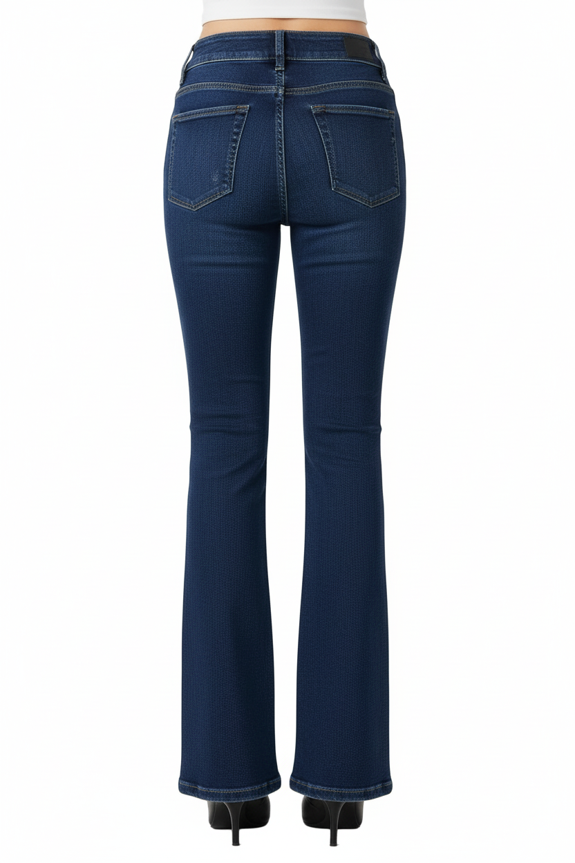 FLARE TWO BUTTON JEANS BY RUNWAY SECRETS