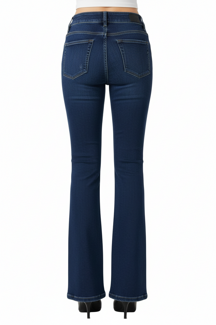 FLARE TWO BUTTON JEANS BY RUNWAY SECRETS