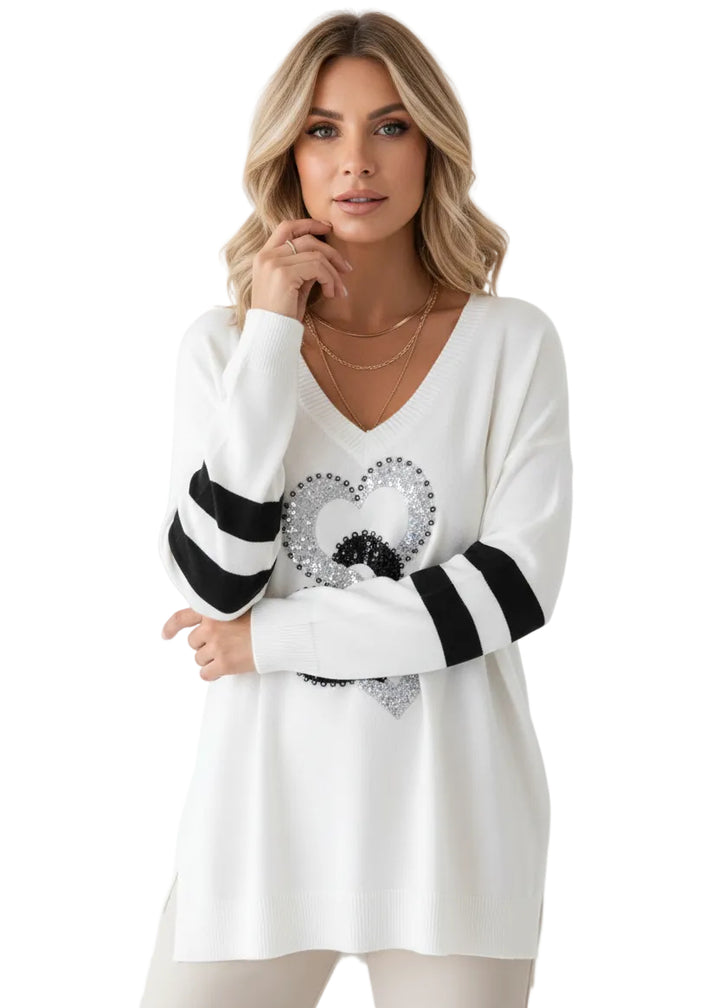 Love Spark V-Neck Knit by Runway Secrets
