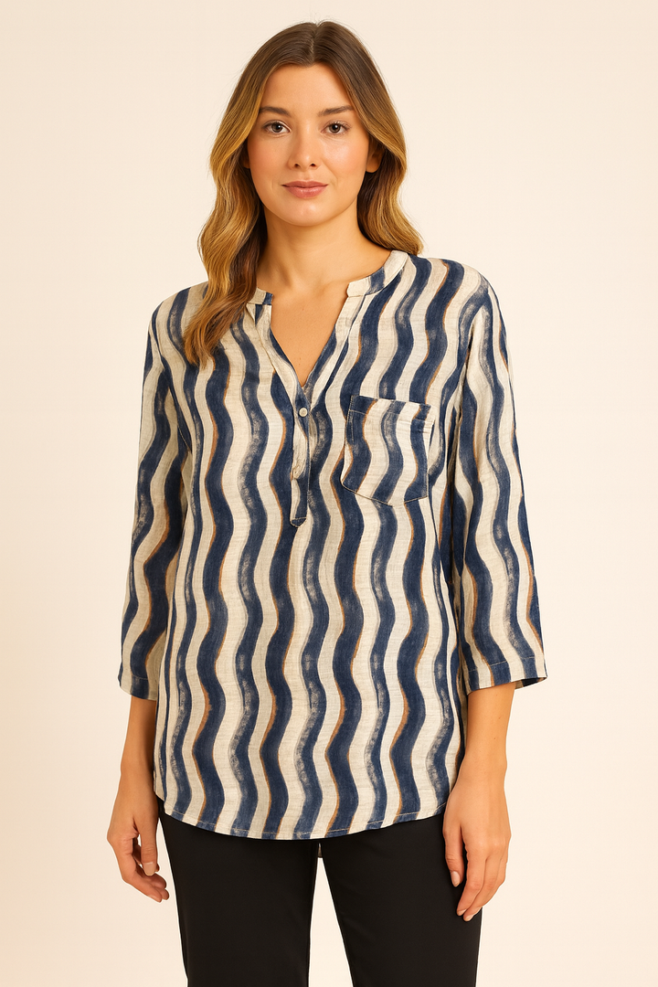 STRIPED SEQUIN SHIRT