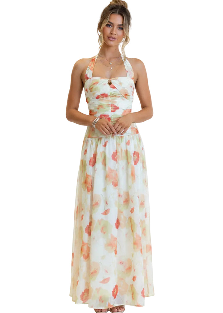 Amélie Floral Halter Maxi by Sasha