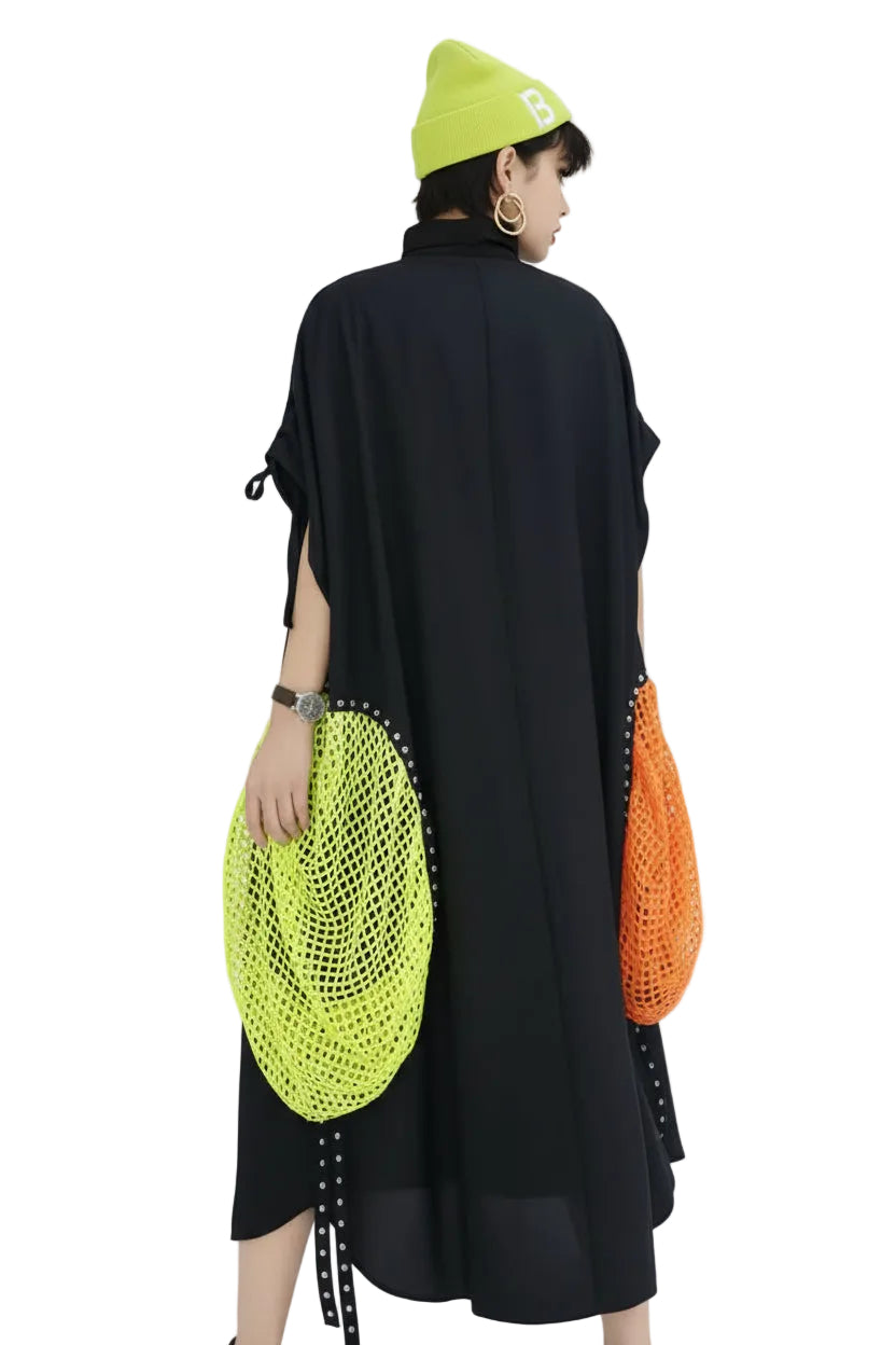 Electric Mesh Statement Shirt Dress BY RUNWAY SECRETS