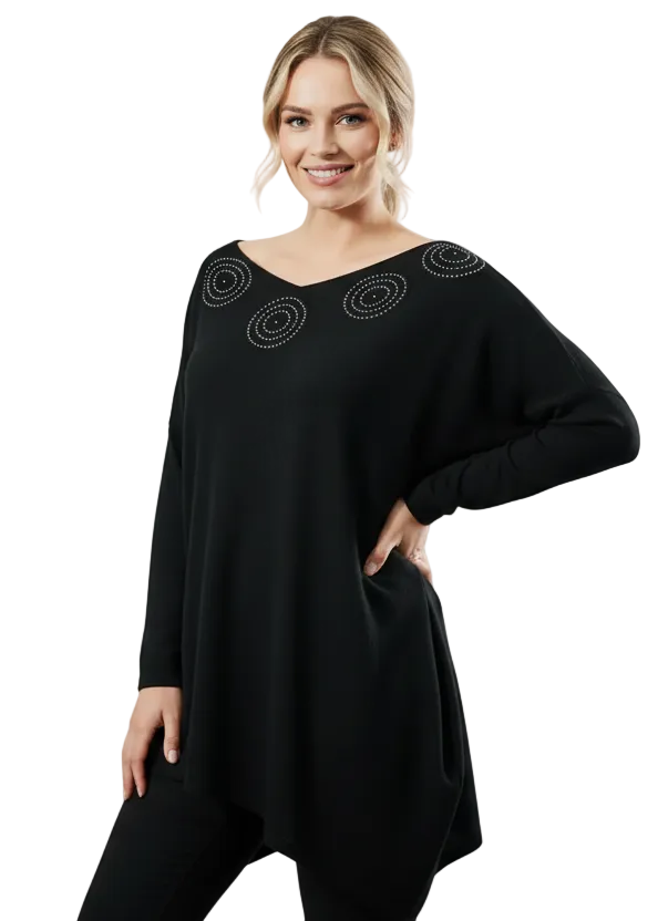 Black sparkle circle knit | OVERSIZED SPARKLE CIRCLE KNIT BY SAMBARA
