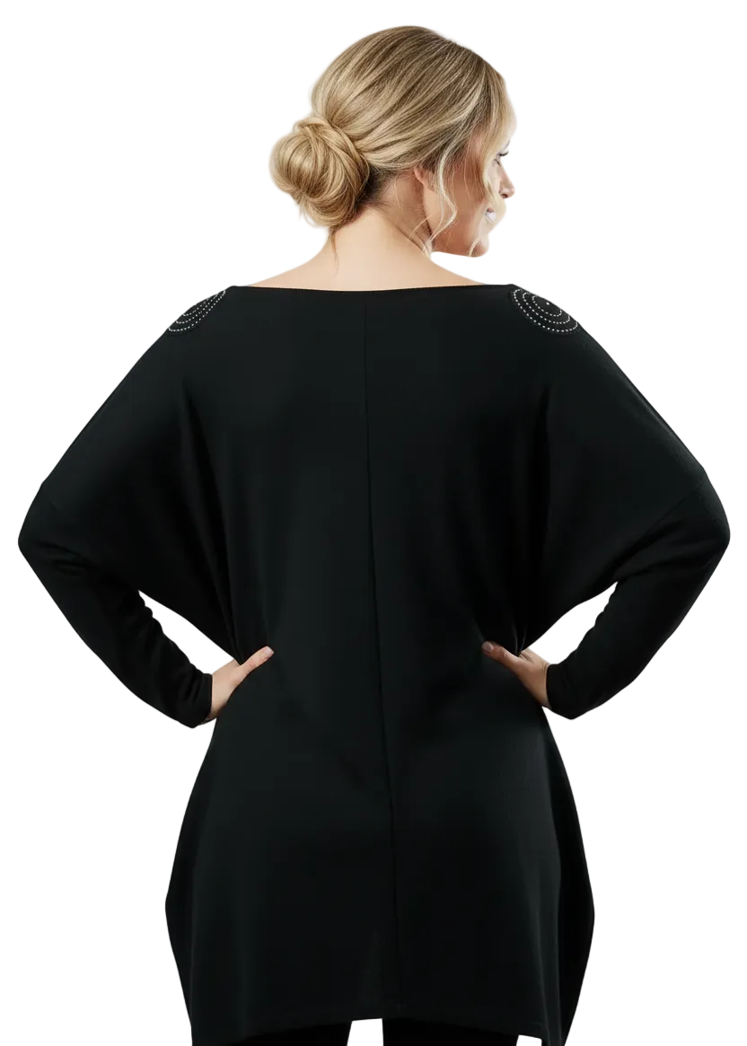 Black sparkle circle knit | OVERSIZED SPARKLE CIRCLE KNIT BY SAMBARA