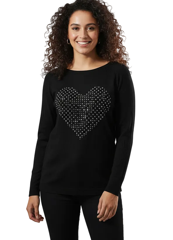 Sparkle stones LOVE heart knit | DETAILED STONES LOVE JUMPER BY SAMBARA