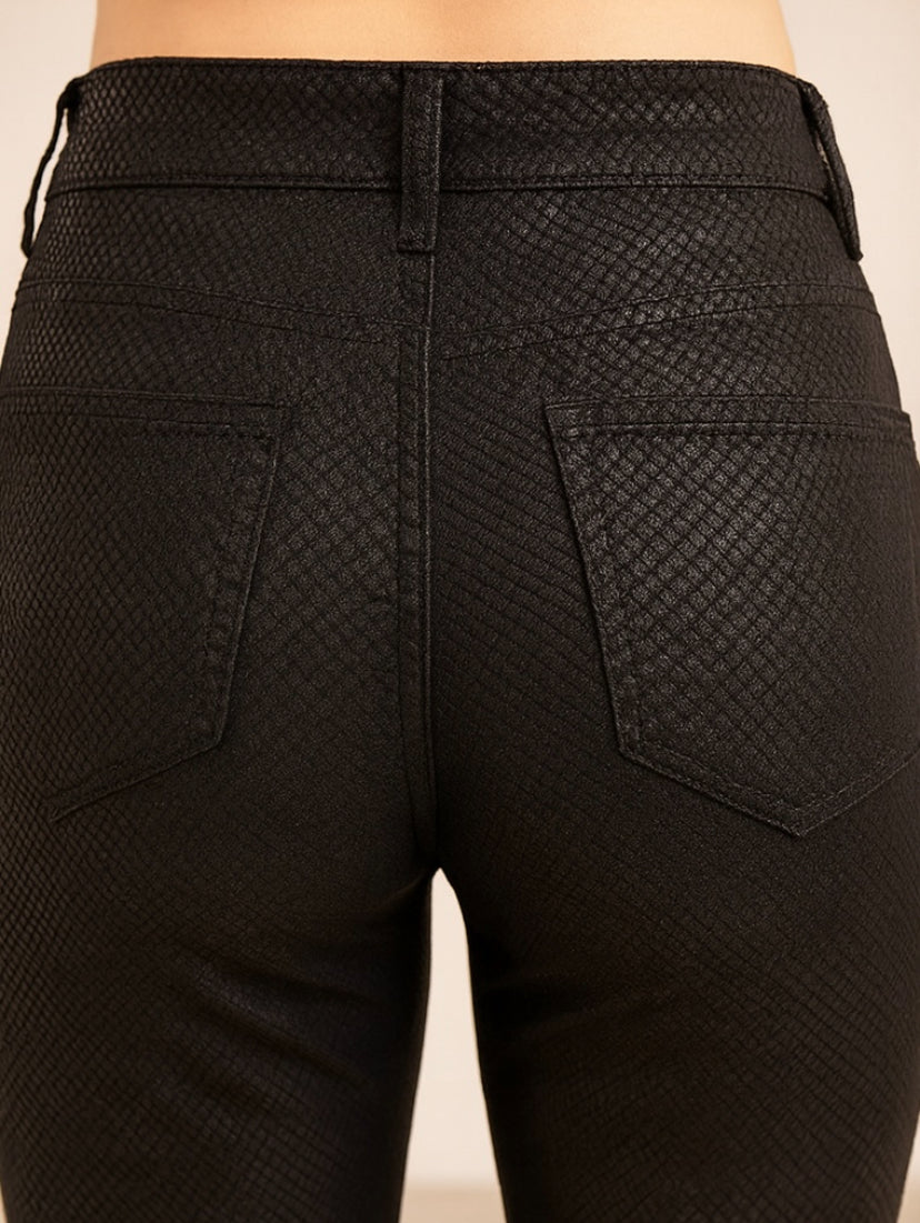 SNAKE LEATHER LOOK PANTS